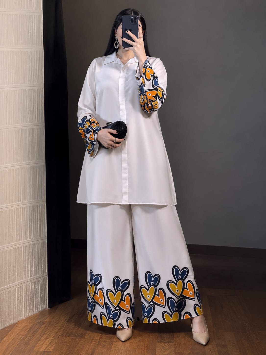 Printed dress white