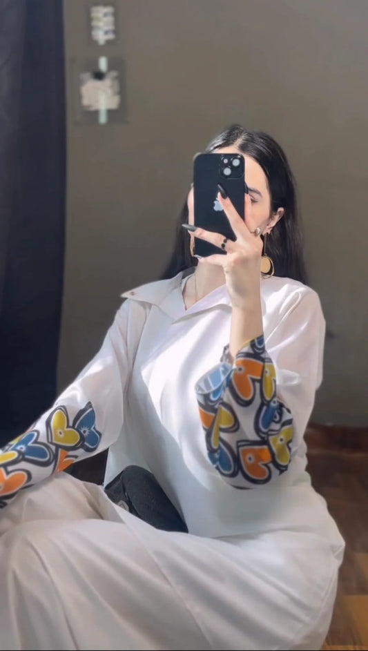 Printed dress white